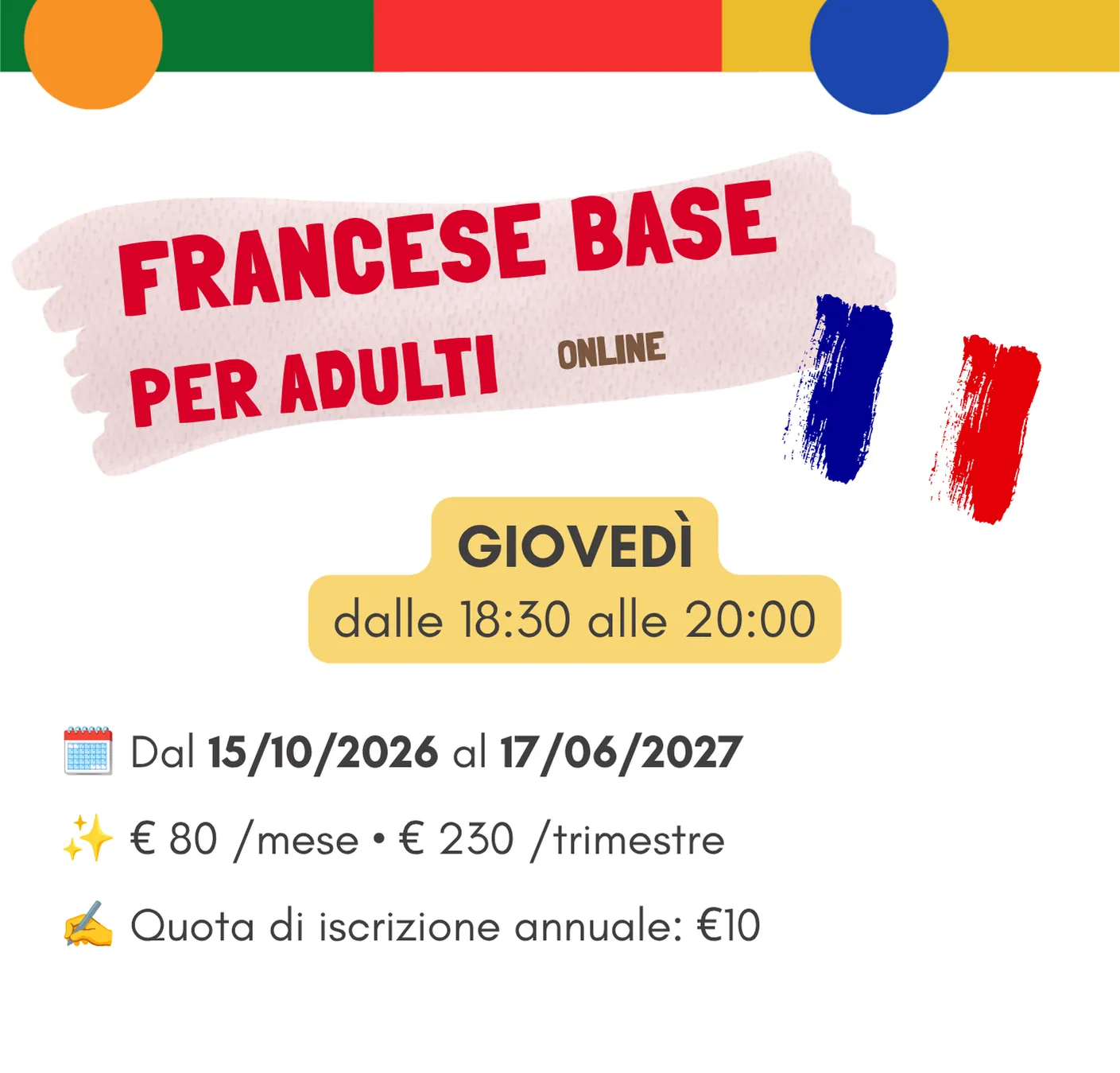 Corso di francese base per adulti