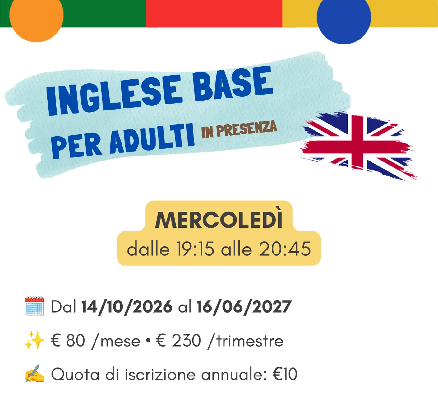 Corso di inglese base per adulti